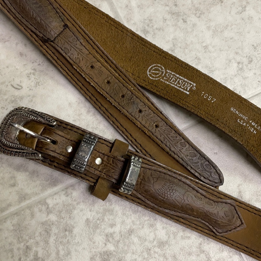 Stetson leather western belt 40”